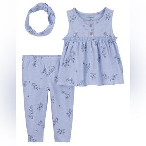 Carter's Light Blue Floral Baby Set